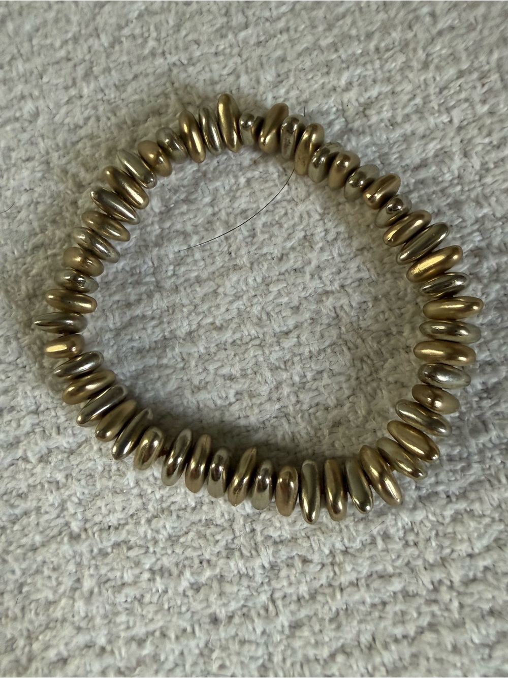 Gold-Bead Stretch Bracelet - Unbranded